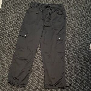Time and Tru Black Cargo drawstring jogger Pants